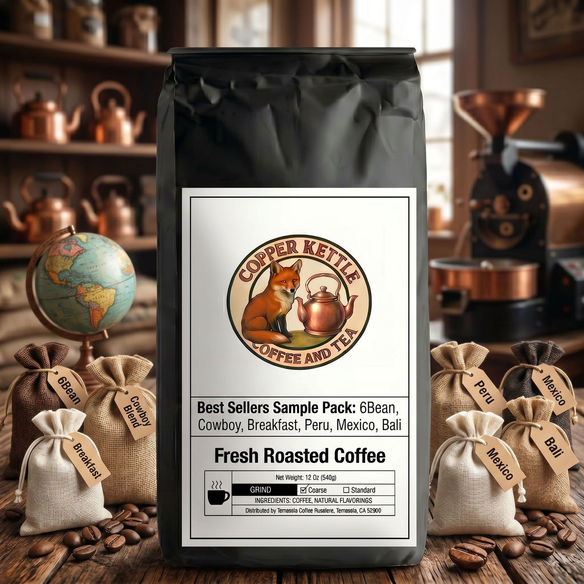 Best Sellers Sample Pack: 6Bean, Cowboy, Breakfast, Peru, Mexico, Bali