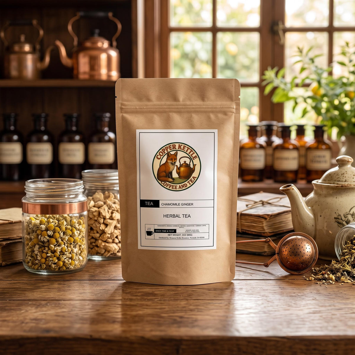 Chamomile Ginger Herbal Tea – Caffeine‑Free Floral, Ginger & Lemon‑Myrtle Blend
