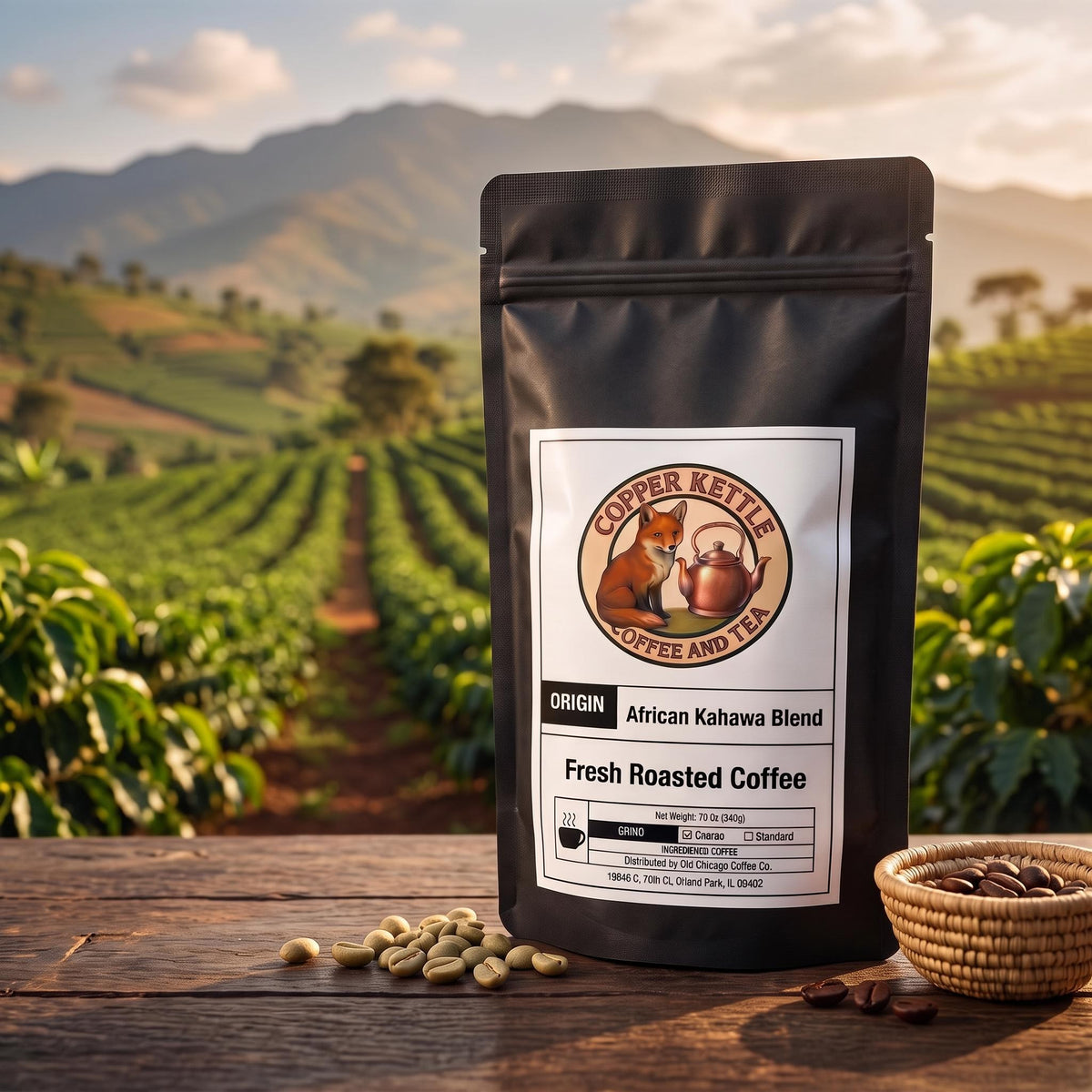 African Kahawa Blend Coffee – Medium-Dark Roast with Fruity & Floral Notes