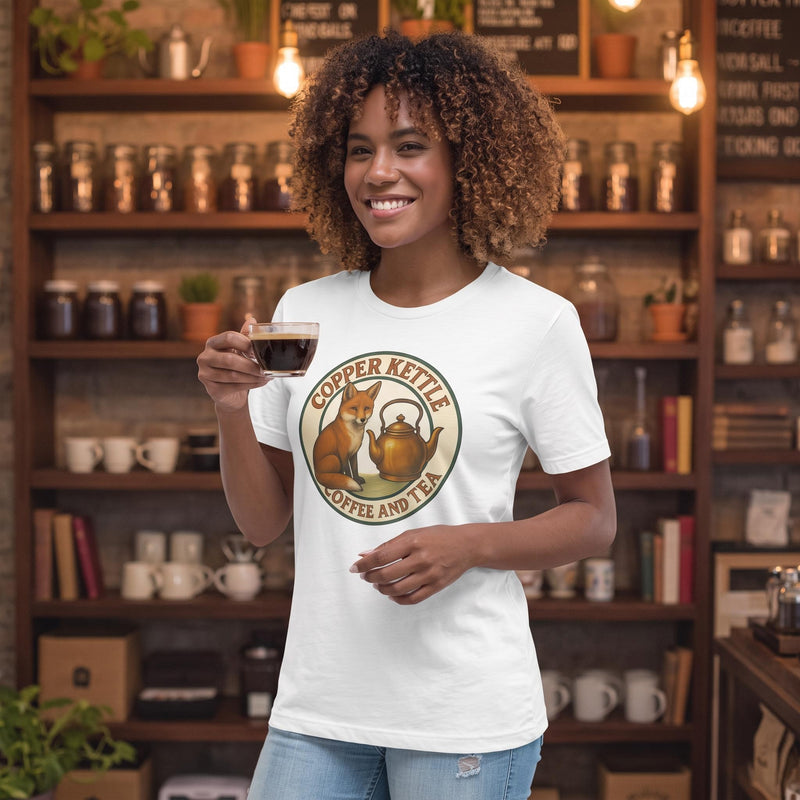 Fox & Kettle Logo Women’s Relaxed T‑Shirt – Premium Cotton | Copper Kettle Coffee & Tea