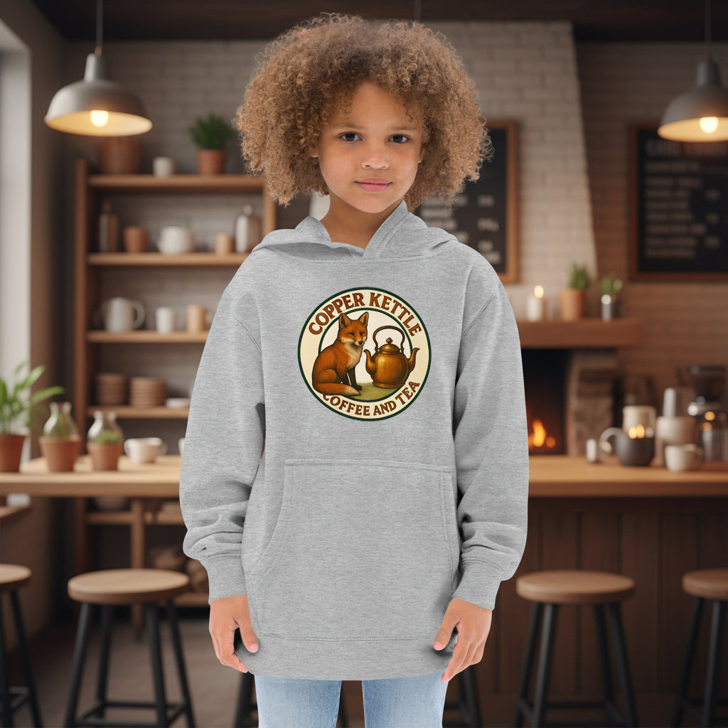 Kids fleece hoodie in Copper Kettle Coffee color for warmth and comfort