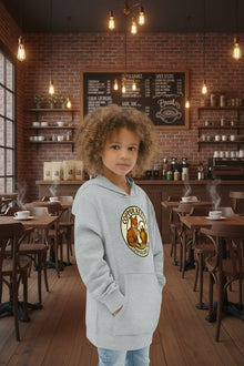 Kids fleece hoodie in Copper Kettle Coffee color for warmth and comfort