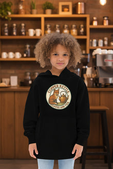 Kids fleece hoodie in Copper Kettle Coffee color for warmth and comfort