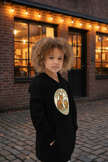 Kids fleece hoodie in Copper Kettle Coffee color for warmth and comfort