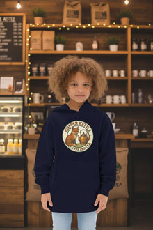 Kids fleece hoodie in Copper Kettle Coffee color for warmth and comfort