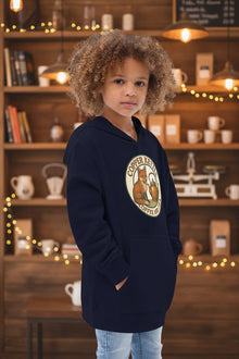 Kids fleece hoodie in Copper Kettle Coffee color for warmth and comfort