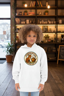 Kids fleece hoodie in Copper Kettle Coffee color for warmth and comfort
