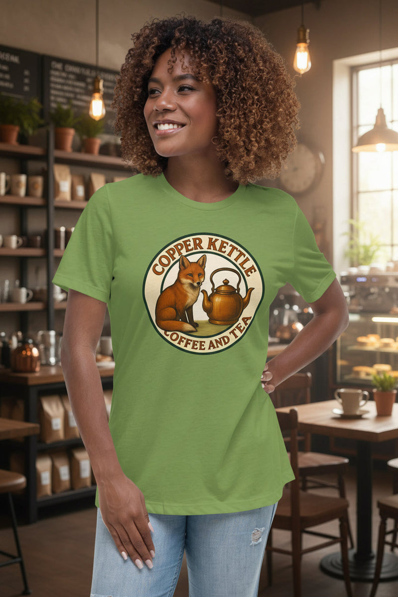 Copper Kettle Coffee and Tea Fox & Kettle Logo Women's T-Shirt